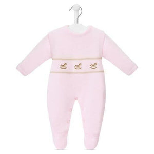 Girls Pink Rocking Horse Knitted Romper Dandelion