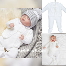 Load image into Gallery viewer, Boys Girls White Knitted Cable Knitted Suit 2 Piece - Dandelion