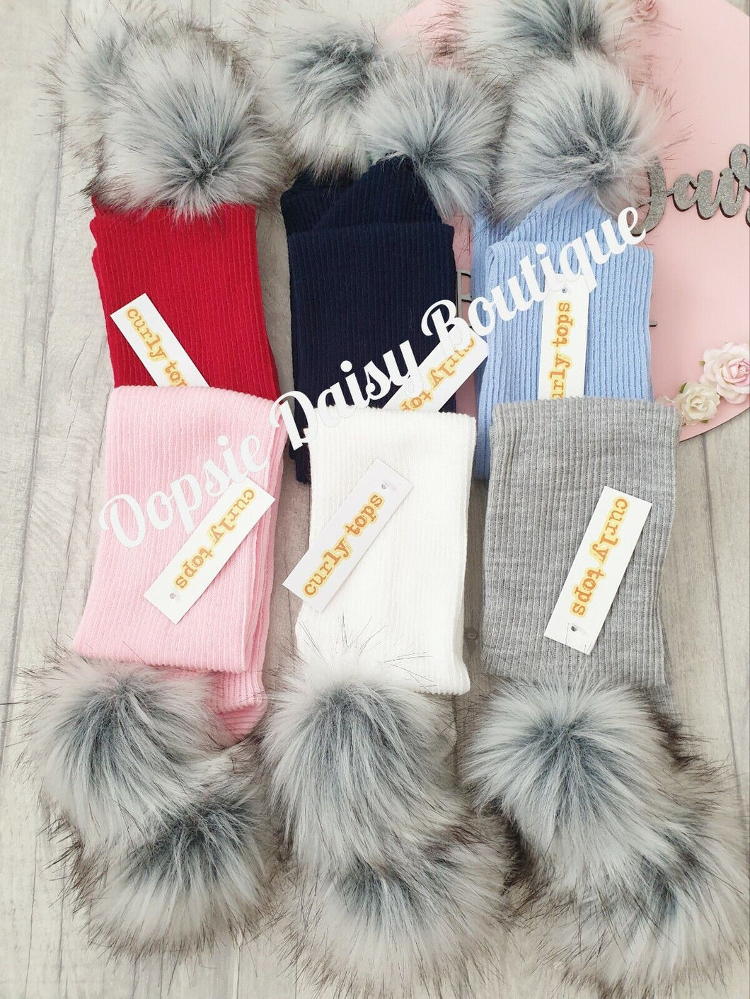 Baby Knitted Pom Pom Scarfs 0-6 years