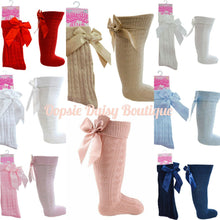 Load image into Gallery viewer, Girls Knee High Ribbon Socks
