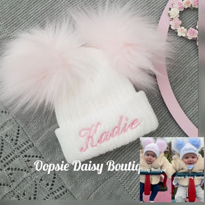 Personalised Pom Pom Hats Size Newborn