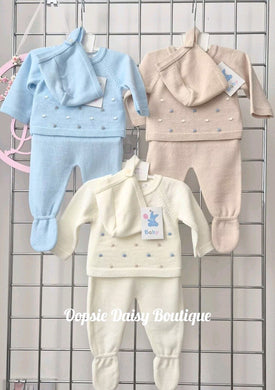 Boys Knitted Trouser Set with Matching Hat