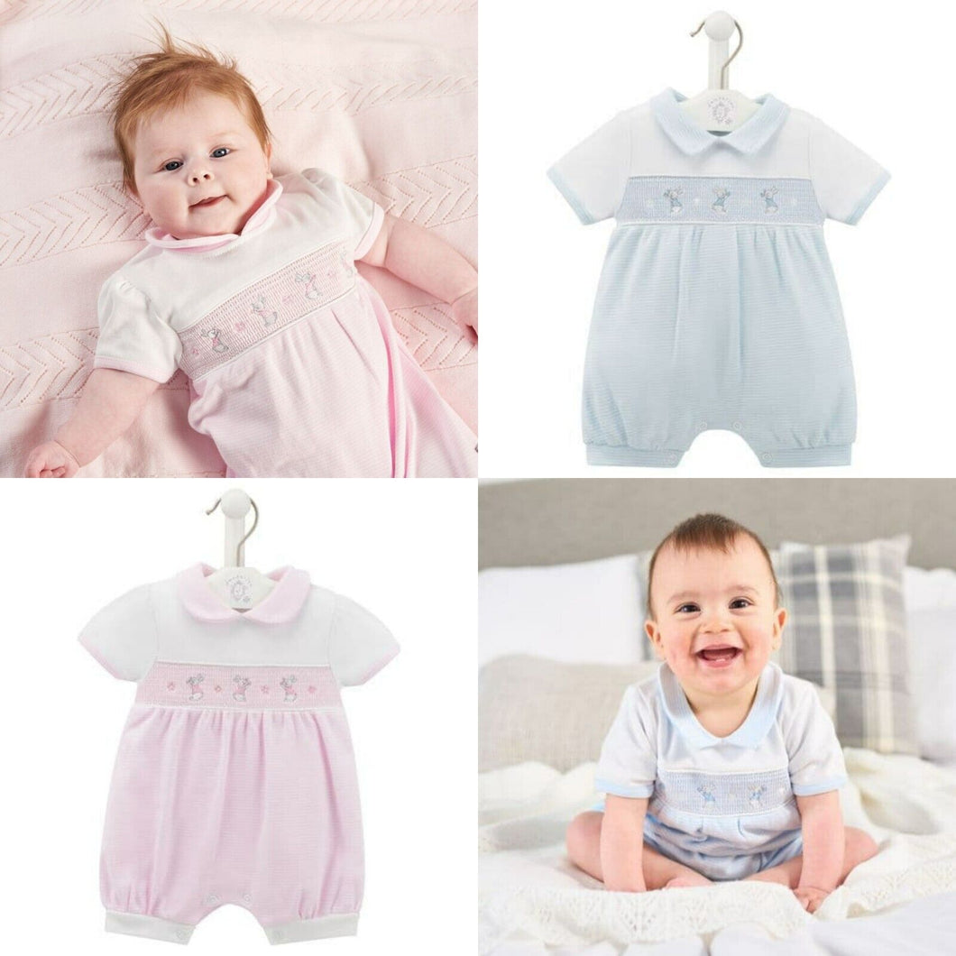 Baby Rabbit Star Smocked Romper Dandelion Baby – Oopsie Daisy