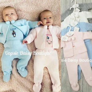 Girls Pink Knitted Pom Pom Suit - Dandelion  All Hats Available Separately