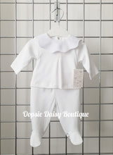 Load image into Gallery viewer, White Scalloped Soft Cotton Trouser Set