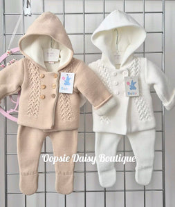 Baby Girls & Boys Hooded Pram Suit 2 Piece