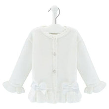Load image into Gallery viewer, Girls White Knitted Cardigan Satin Bows  - Dandelion