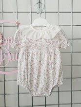 Load image into Gallery viewer, Girls Pretty Floral Smocked Romper