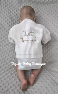 Just Arrived White Ribbed Baby Cardigan,  Choose Colour