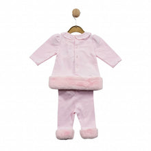 Load image into Gallery viewer, Designer Baby Girls Pink Fur Heart Tunic &amp; Leggings Set