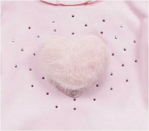 Designer Baby Girls Pink Fur Heart Skirt Set