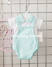 Load image into Gallery viewer, Boys Mint Green Dungaree Set