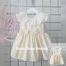 Load image into Gallery viewer, Girls Pretty Lemon Portuguese Candy Striped Bow Dress