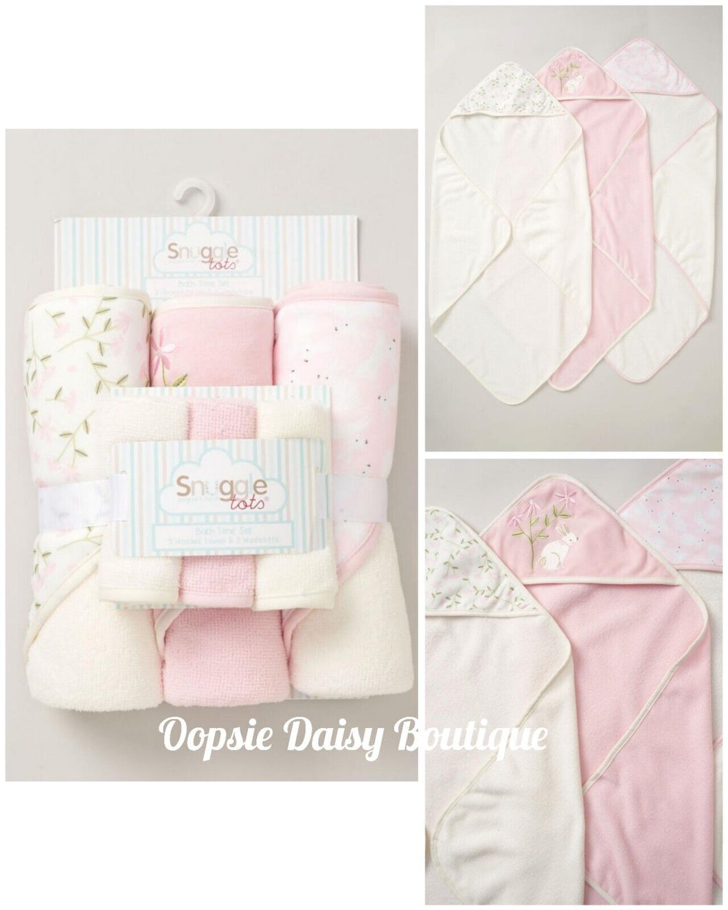 Baby Hooded Towel Set x 6 Piece Bunny Design