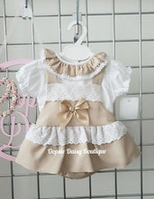 Load image into Gallery viewer, Beige Pretty Waffle Romper &amp; Blouse Sets