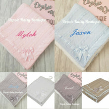 Load image into Gallery viewer, Personalised Baby Blanket Shawl Cosy Sherpa Back X 6 Colours