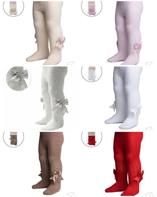 Baby Girls Large Ribbon Bow Tights