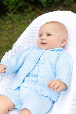 Blue Knitted Baby Cardigan  - Dandelion
