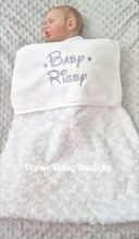 Load image into Gallery viewer, Personalised Baby Blanket Supersoft Rosebud Design X 6 Colours  , Disney Font