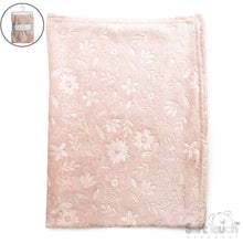 Load image into Gallery viewer, Supersoft Embossed Dusky Pink Baby Blanket Flowers