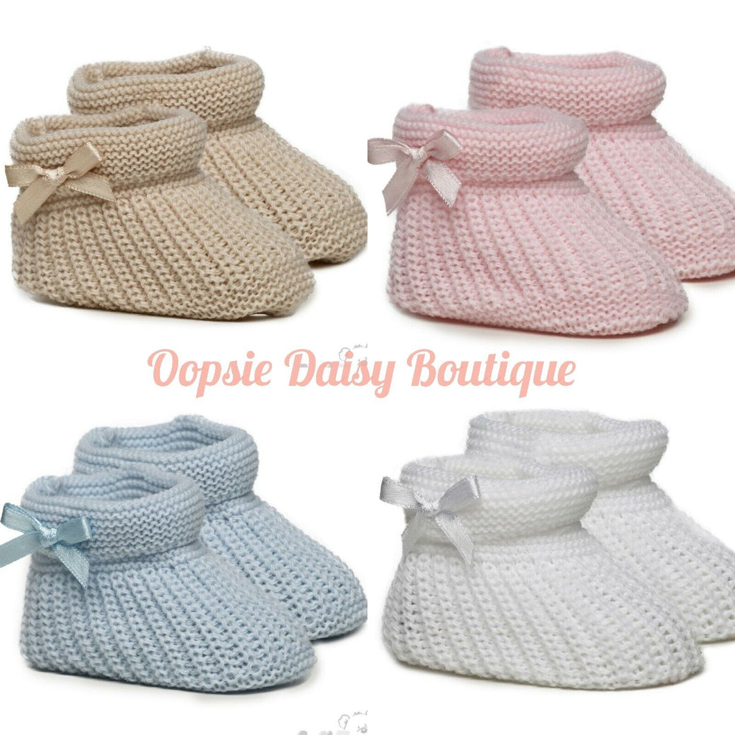 Baby Knitted Booties Size 0-3mth