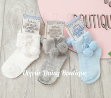 Load image into Gallery viewer, Boys Ankle Pom Pom Socks