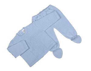 Boys Blue Knitted Trouser Suit Dandelion