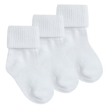 Load image into Gallery viewer, Boys Girls White Ankle Socks x 3 Pack 0-6mth 6-12mth 12-24mth