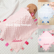 Load image into Gallery viewer, Personalised Baby Comforter Taggie Blanket