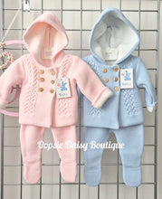 Load image into Gallery viewer, Baby Girls &amp; Boys Hooded Pram Suit 2 Piece