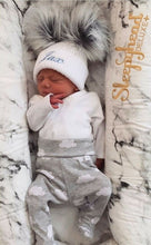 Load image into Gallery viewer, Personalised Hats Girls &amp; Boys Lovely Knitted Pom Pom Hats 0-6 years