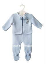 Load image into Gallery viewer, Boys Blue Knitted Pom Pom Suit Peter Rabbit - Dandelion
