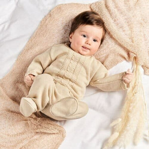 Baby Girls Beige Knitted Trouser Set - Dandelion