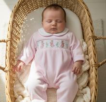 Load image into Gallery viewer, Baby Girls Smocked Bunny Romper