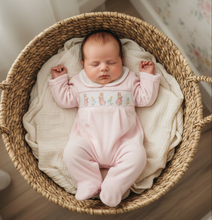 Load image into Gallery viewer, Baby Girls Smocked Bunny Romper