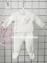 Load image into Gallery viewer, Boys Girls White Wrap Knitted 2 Piece Set Dandelion