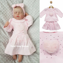 Load image into Gallery viewer, Designer Baby Girls Pink Fur Heart Skirt Set