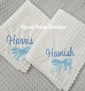 Personalised Baby Blanket & Hat Set, Size Newborn