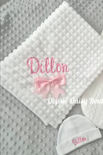 Load image into Gallery viewer, Personalised Baby Blanket &amp; Hat Set, Size Newborn