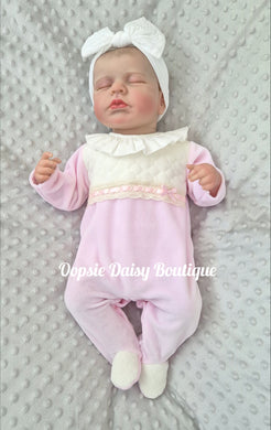 Pink Pretty Lace & Ribbon Portuguese Romper