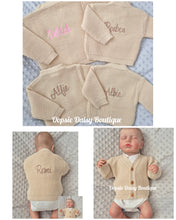 Load image into Gallery viewer, Personalised Baby Cardigan Colour Beige  - Dandelion