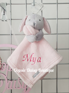 Personalised Baby Comforter Bunny Rabbit Baby Blanket - Embroidered Design