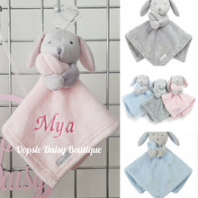 Load image into Gallery viewer, Personalised Baby Comforter Bunny Rabbit Baby Blanket - Embroidered Design