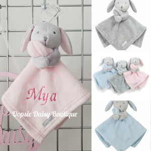 Personalised Baby Comforter Bunny Rabbit Baby Blanket - Embroidered Design