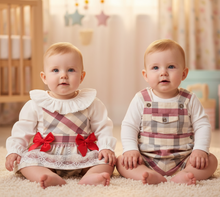 Load image into Gallery viewer, Baby boy and girl together in matching outfits