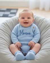 Load image into Gallery viewer, Baby boy in blue outfit option 10