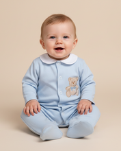 Load image into Gallery viewer, Baby boy in blue romper option 9
