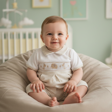 Load image into Gallery viewer, Baby boy on neutral beanbag