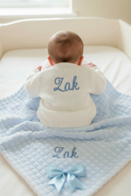 Load image into Gallery viewer, Baby face down blue set - cream nursery