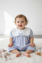 Load image into Gallery viewer, Baby girl in blue striped romper - Option 7